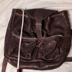 Rugby Canada Brown Leather backpack.